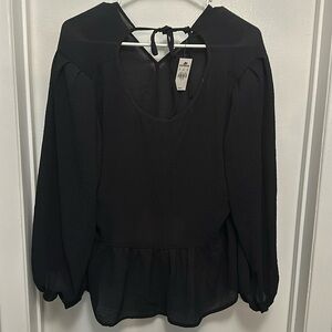 Express, black peplum blouse